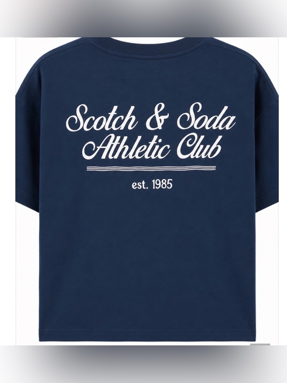 Scotch & Soda Navy Tee with White Script Logo, This Is The Back Of The Shirt 💙🩷
